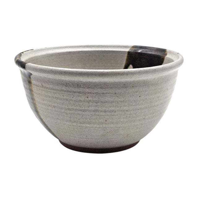 Contemporary California Studio Pottery Stoneware Bowl With Drip Glaze Decoration 7" For Sale - Image 3 of 10