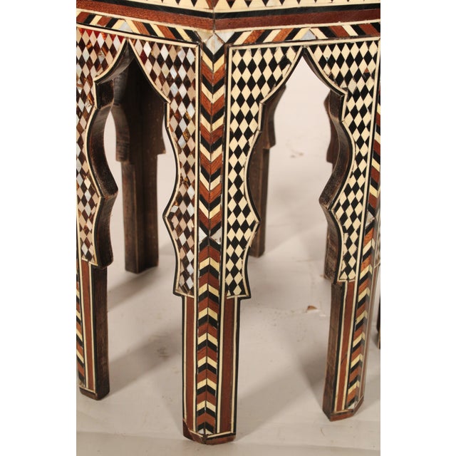 Pair of Levantine Mother of Pearl and Bone Inlaid Side Tables For Sale - Image 10 of 10