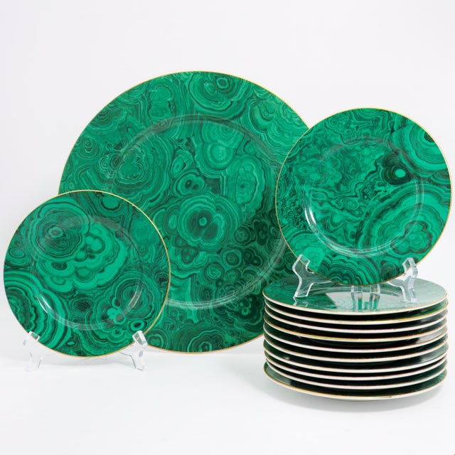 -One (1) Serving platter - 12.5" diameter (33 cm) -Twelve (12) Dessert plates - 6⅞" diameter (17.5 cm) Neiman Marcus...