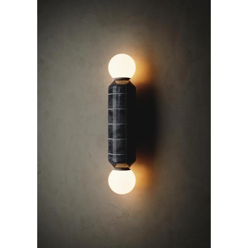 Navazi Medium Wall Lamp in Scorched Coal Ceramic and Glass by Svitanok For Sale - Image 11 of 18