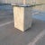 Wood Postmodern Brass & Glass Top Pedestal End Table in Tessellated Stone Manner of Robert Marcius for Casa Bique For Sale - Image 7 of 13