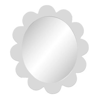 Fleur Home Carnival Iris Oval Mirror in Graytint, 31x26 For Sale