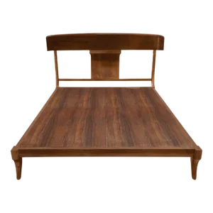 Mid-Century Modern Klismos Style Walnut King Platform Bed