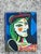 Wood Vintage Cubist Original Oil Portrait on Board For Sale - Image 7 of 12