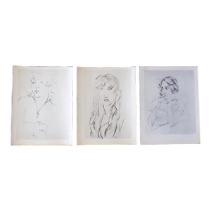 Vintage Henri Matisse Mid 20th Century Female Portrait Lithographs - Set of 3