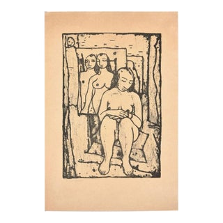 Felice Casorati - Model in the Studio - Original Lithograph by Felice Casorati - 1946 For Sale