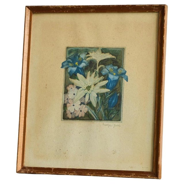 Unknown, Edelweiss, Early 20th Century, Lithograph, Framed For Sale - Image 10 of 10