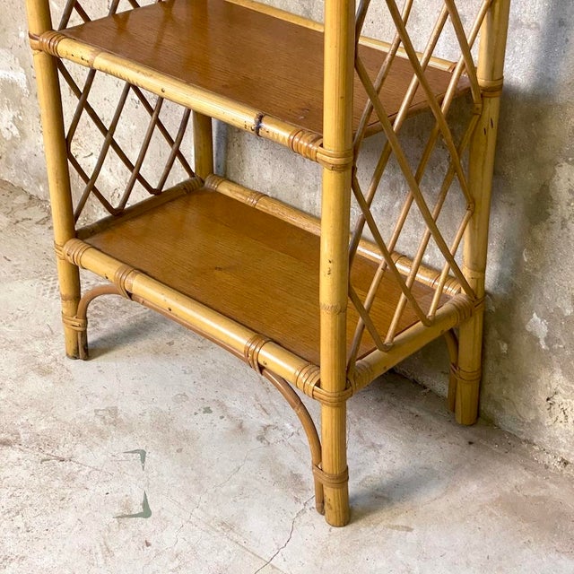 1960s Vintage Rattan Shelf, 1960s For Sale - Image 5 of 6