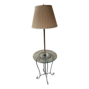 Frederick Cooper Labeled Floor Lamp With Glass Table