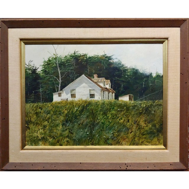 Richard Schlecht - Farm House in Virginia - Oil painting oil painting on canvas board -Signed circa 1960s board size: 12 x...