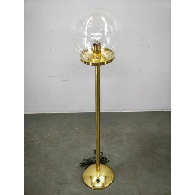 Bubble Glass and Brass Floor Lamp from Kamenicky Senov, 1970s For Sale - Image 10 of 11