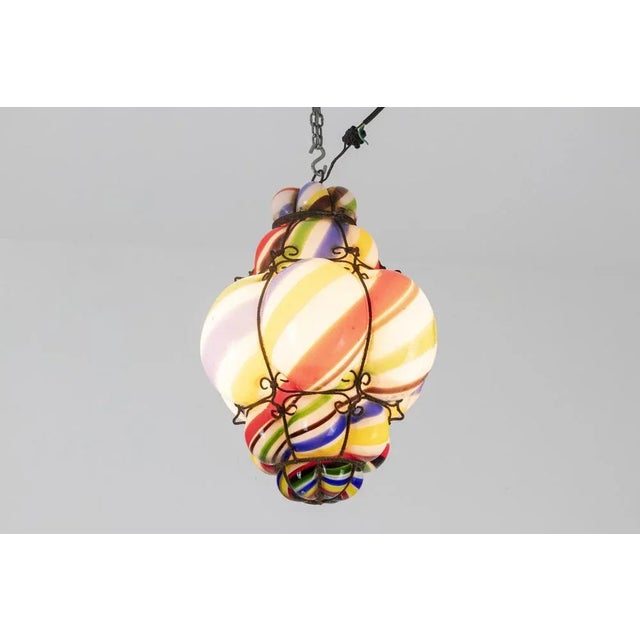 1950s Barley Sugar Lantern in Blown Polychrome Glass, 1950s For Sale - Image 5 of 11