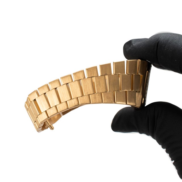 Vintage Ladies Rolex Cellini 27mm X 36mm 4651 Pave Diamond Bezel 18k Gold Watch For Sale - Image 9 of 11