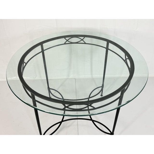 2000 - 2009 Attributed to Mario Papperzini for Janus Et Cie Iron & Glass Round Dining Table For Sale - Image 5 of 18