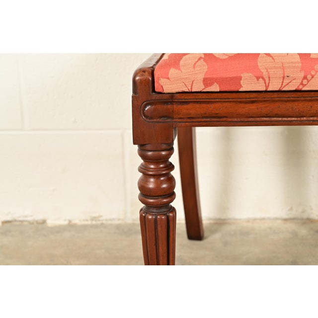 Brown Baker Furniture Style English Regency Carved Mahogany Side Chairs or Dining Chairs, Pair For Sale - Image 8 of 13
