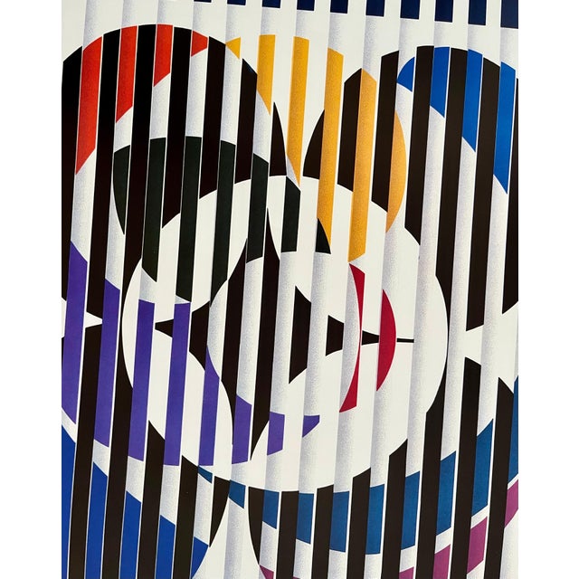 Mid 20th Century Yaacov Agam, Vintage Agam American Portrait Abstract Modernist Offset Print Poster For Sale - Image 5 of 7