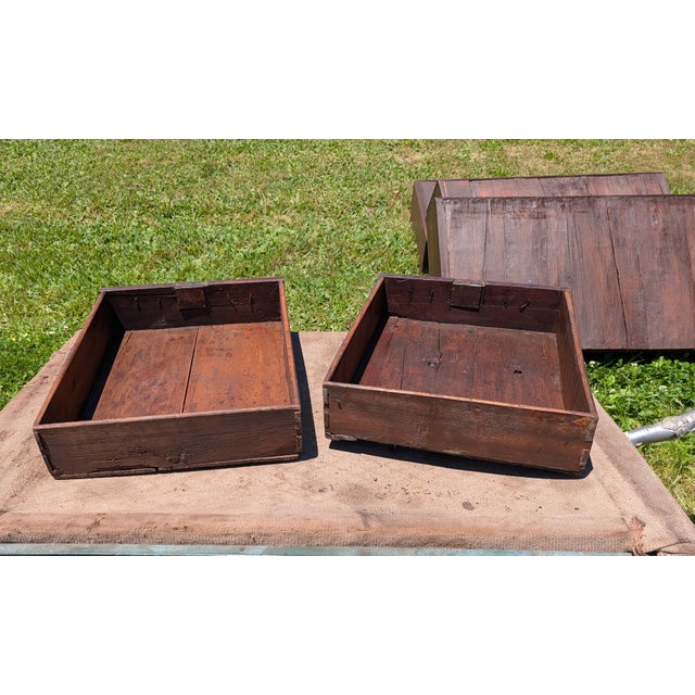 Antique American Georgian New England Style 2 Piece Solid Cherry Highboy Chest on Chest Late 1800s For Sale - Image 10 of 18