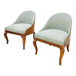 Spoon Back Slipper Chairs- A Pair For Sale