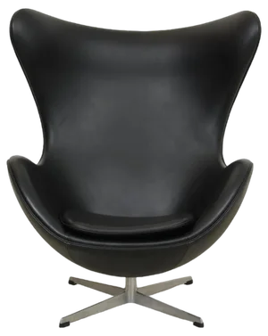 Egg Chair in Black Leather by Arne Jacobsen for Fritz Hansen, 1960s