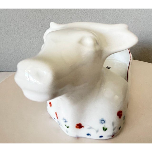 Apilco French Porcelain Cow-Form Butter Dish “Beurre Fermier" For Sale - Image 10 of 11