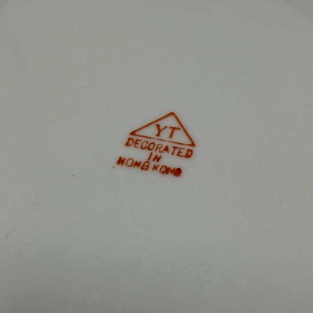 Vintage Chinese Peaches and Bats Porcelain 10-Inch Plate For Sale - Image 4 of 5