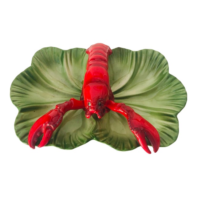 Midcentury Brad Keeler California Pottery 2 Section Divided Lobster Dish /Tray For Sale