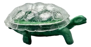 Malachite Glass Tortoise Container by Curt Schlevogt, 1960s
