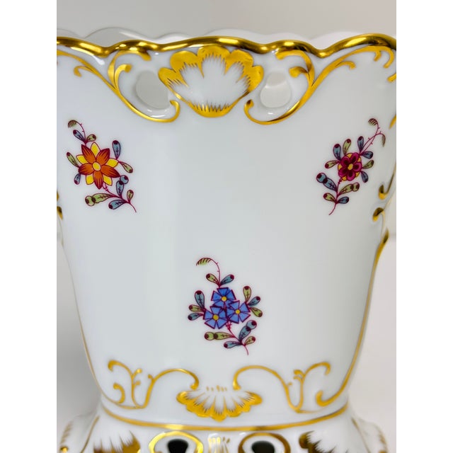 1990s 1990s Herend Chinese Bouquet Multicolor 4" Oval Footed Urn For Sale - Image 5 of 10