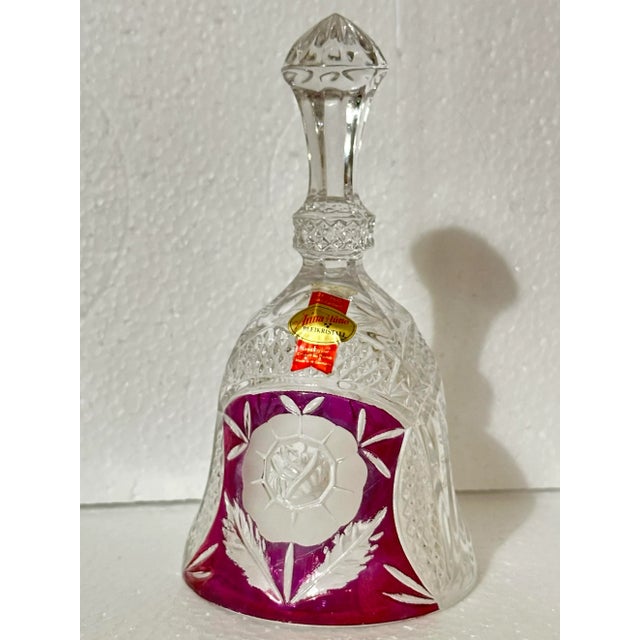 Beautiful lead crystal bell. Anna Hutto Bleikristall. West Germany. 3 3/4” x 3 3/4” x 7”.