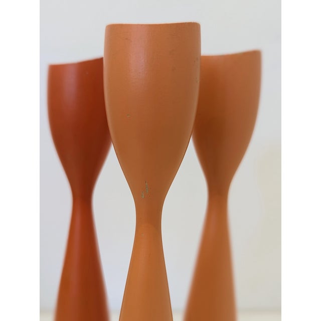 Wood Danish Modern Wood Candlesticks Set of 3 For Sale - Image 7 of 7