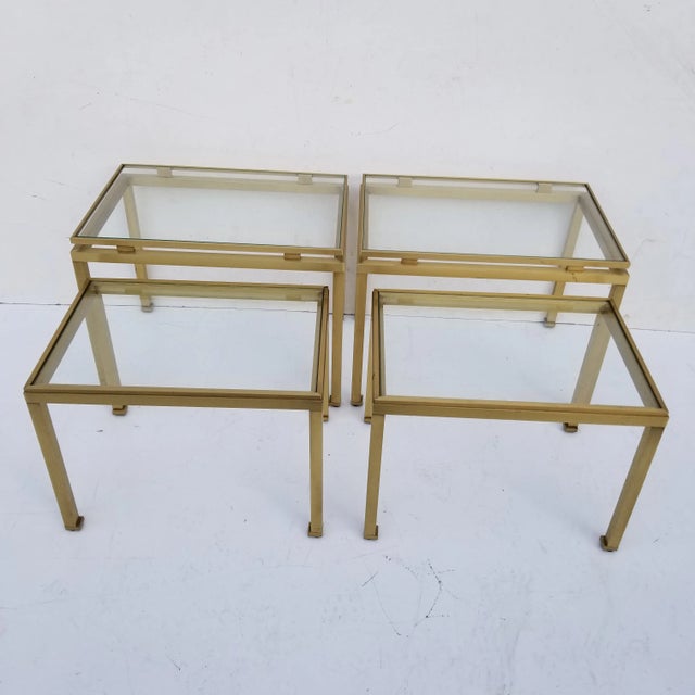 Metal Guy Lefevre for Maison Jansen Side Table - Set of 4 For Sale - Image 7 of 13