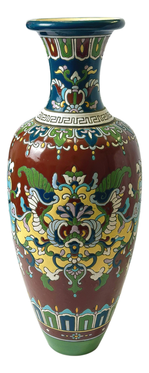 Art Nouveau Enamelled Faience Vase, 1890s