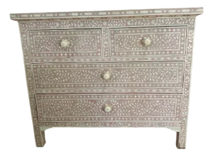Late 20th Century Pink Bone Inlay Chest of Drawers