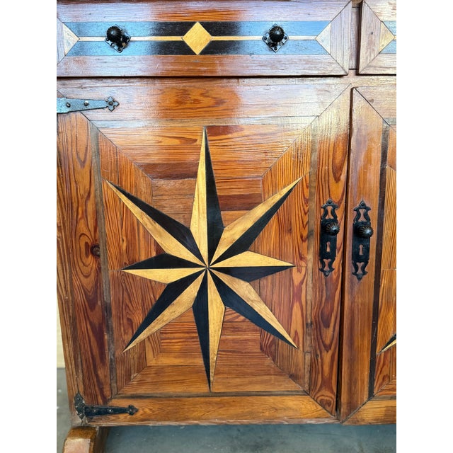 Late 19th Century Pair of Marquetry Pine Bookcase with Two Doors and Drawers For Sale - Image 12 of 18