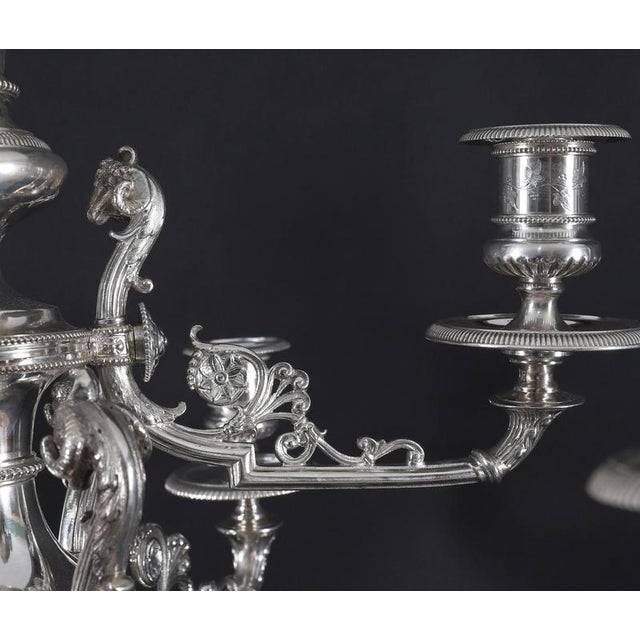 Gold Antique Victorian Centrepiece Candelabra attributed to Elkington, 19th Century For Sale - Image 8 of 18