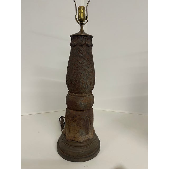 19th Century Antique Cast Iron Table Lamps—A Pair For Sale - Image 5 of 14
