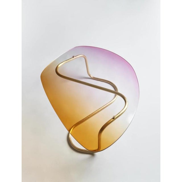 Ellipse aquarelle coffee table by jennifer midoz dimensions: d 83 x w 120 x h 36 cm materials: lacquered glass and pale...