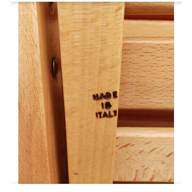 1990s Vintage Solid White Ash Wood Italian Folding Chairs, Set of 4 For Sale - Image 5 of 6