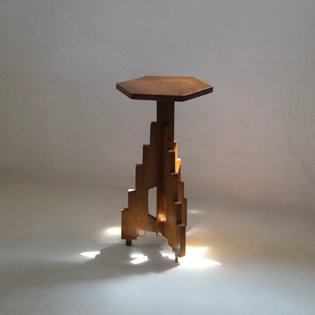 Art Deco Dutch Modernist Hexagonal Pedestal, 1920s For Sale - Image 9 of 16