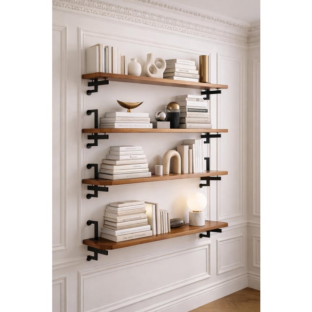 Mid-Century Modern Modular Italian Bookcase with Shelves and Brackets from Studio BBPR, 1954, Set of 5 For Sale - Image 3 of 10