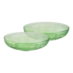 Early 20th Century Cameo Green Depression Uranium Glass Bowls, Pair