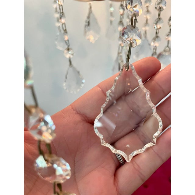 Vintage Maria Theresa 12 Arm Crystal and Glass Chandelier For Sale - Image 10 of 11