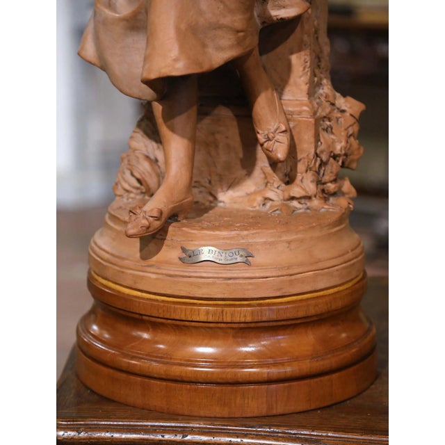 Late 19th Century 19th Century French Terracotta Sculpture “Le Biniou” by Georges Coudray For Sale - Image 5 of 12