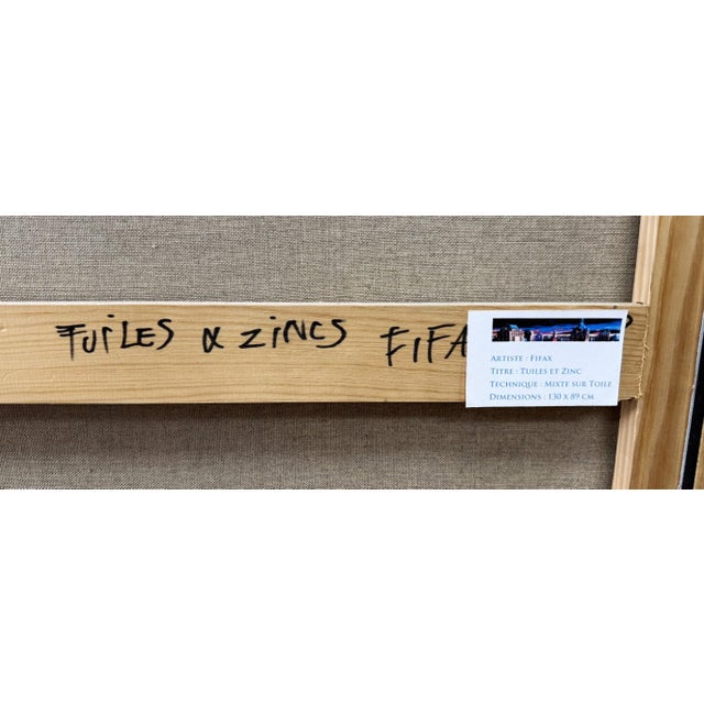 “Tuiles Et Zinc” by Philippe Vermeulen “Fifax” Original Oil on Canvas For Sale - Image 14 of 15