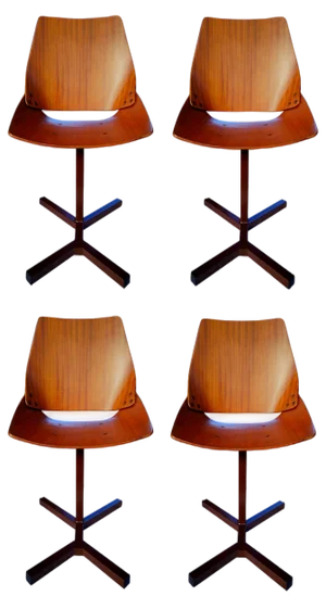 Shell Chairs by Niko King for Stol Kamnik, 1960s, Set of 4
