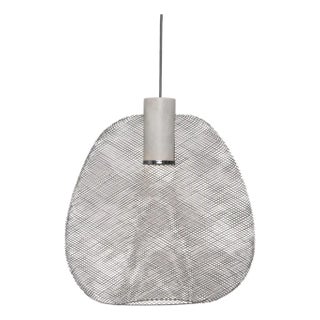 Galvanized Iron Wire Pendant, Grey, Medium - Petiole Collection by Schema for Oggetti For Sale
