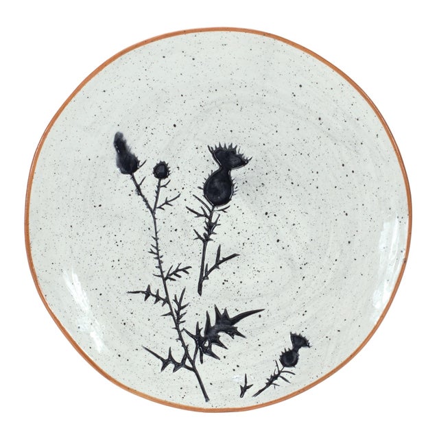 Rustic Rustic Thistle Etched Plate with Speckled Finish (Set of 4) For Sale - Image 3 of 5