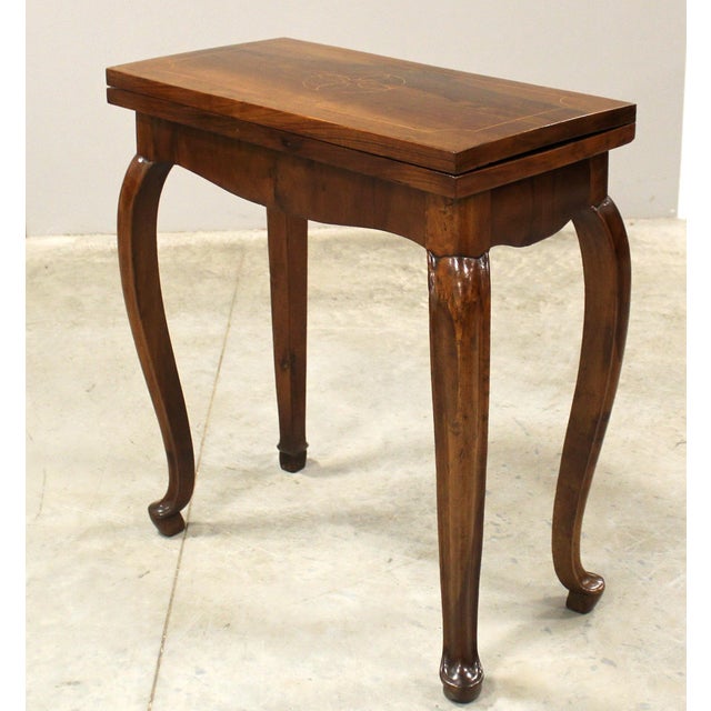 Wood 18th Century Louis XV Italian Table Console in Walnut For Sale - Image 7 of 16