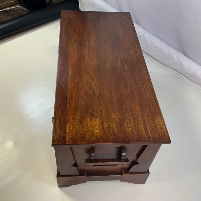 Early 20th C Antique Folk Art Mission Walnut Storage Blanket Chest, Hand Crafted. For Sale - Image 13 of 15