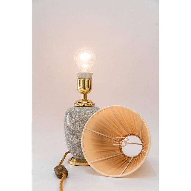 Ceramic Table Lamp with Fabric Shade, Vienna, 1920s For Sale - Image 12 of 17